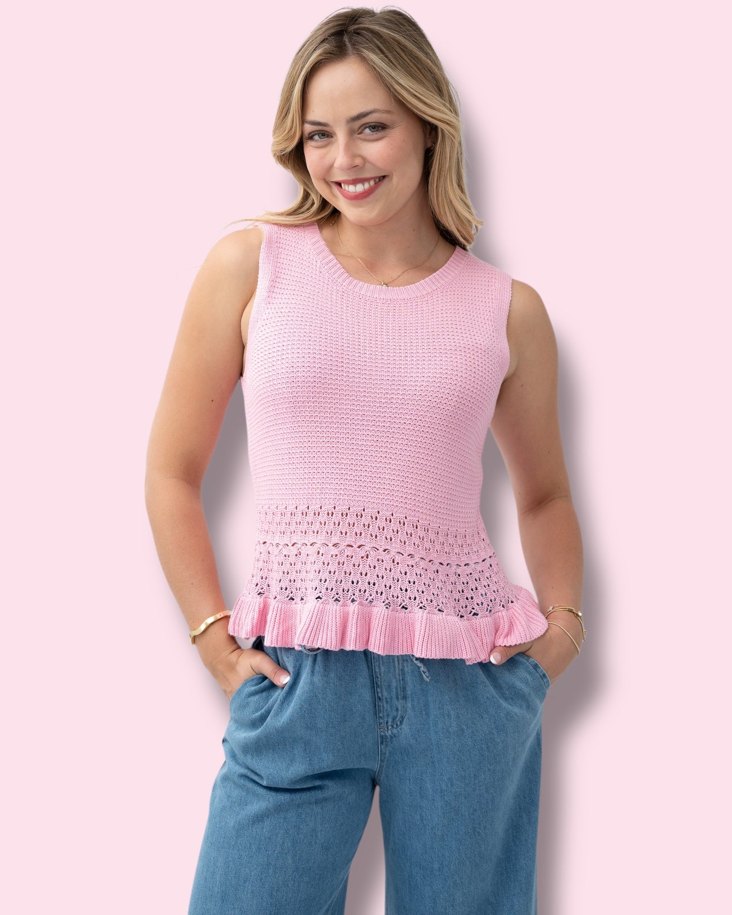 Suzanne Sleeveless Knit - Pink