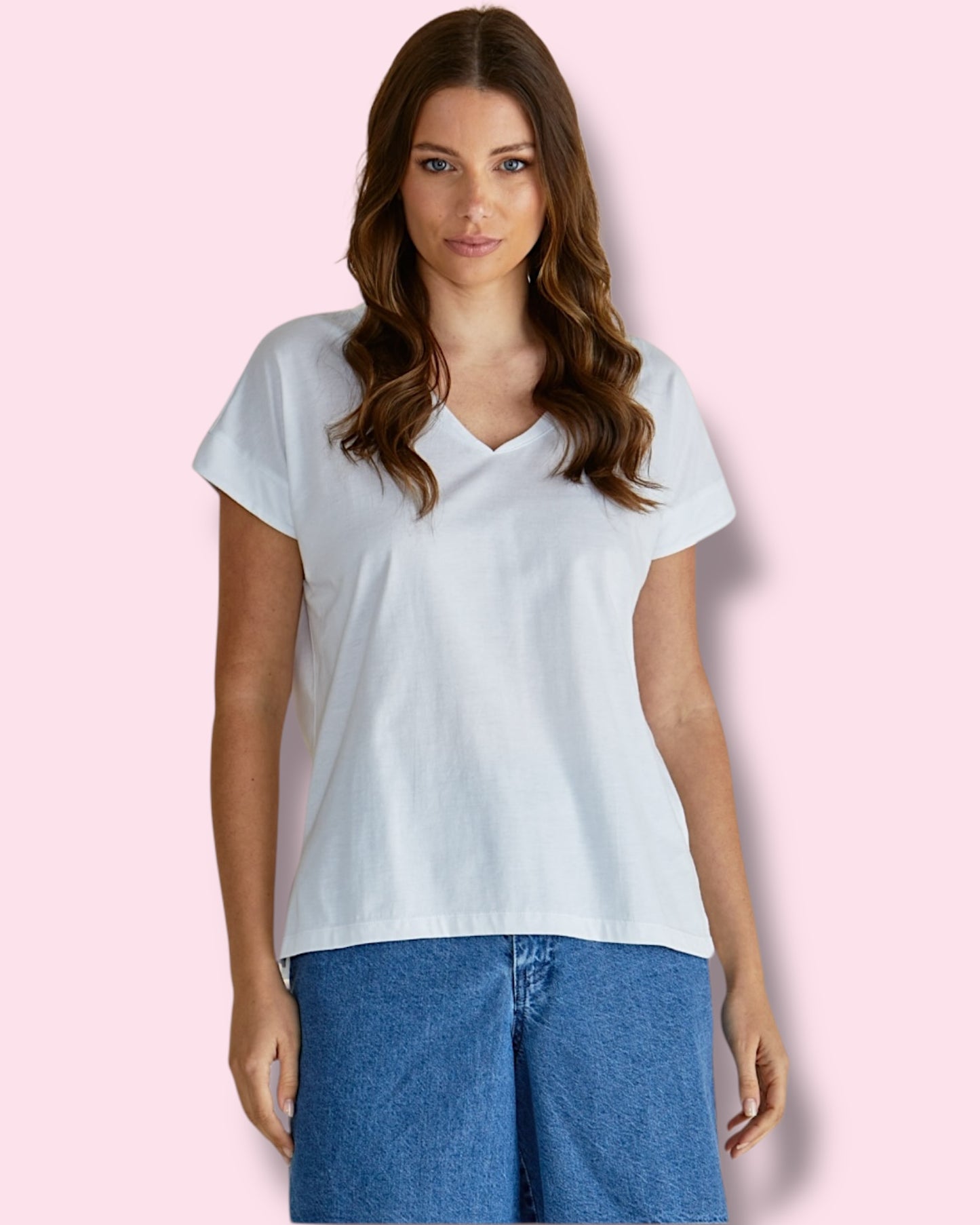 Tracey V-Neck Tee - White