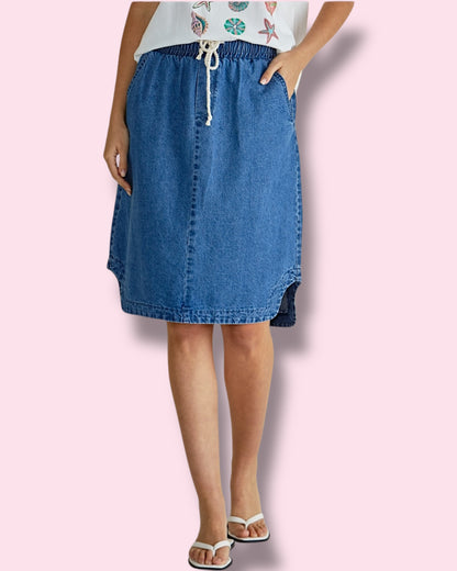 Dara Denim Skirt - Vintage Blue