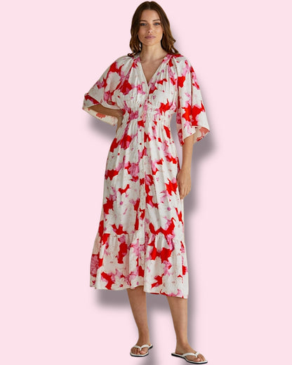 Moxie Dress - Red Floral