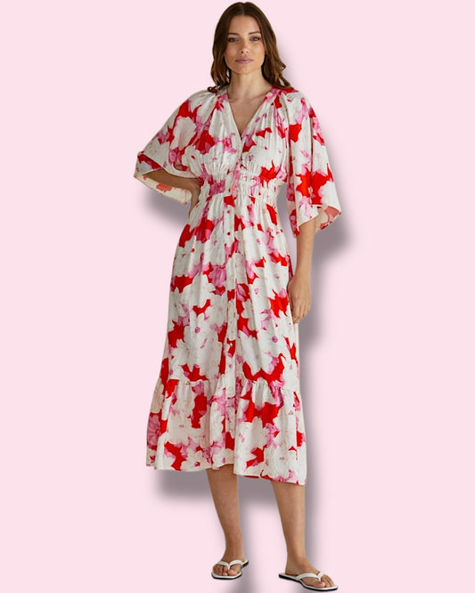 Moxie Dress - Red Floral