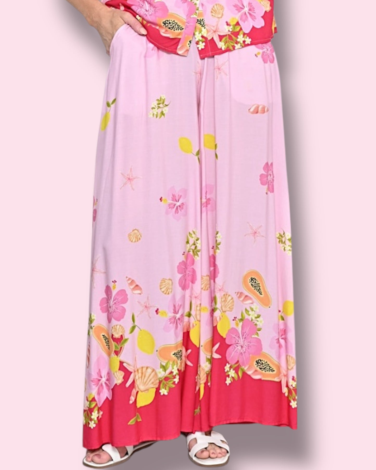 Chloe Pants - Pink Tropical