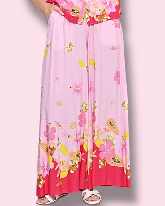 Chloe Pants - Pink Tropical