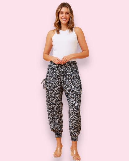 Harem Pants - Multi Blue Animal Print