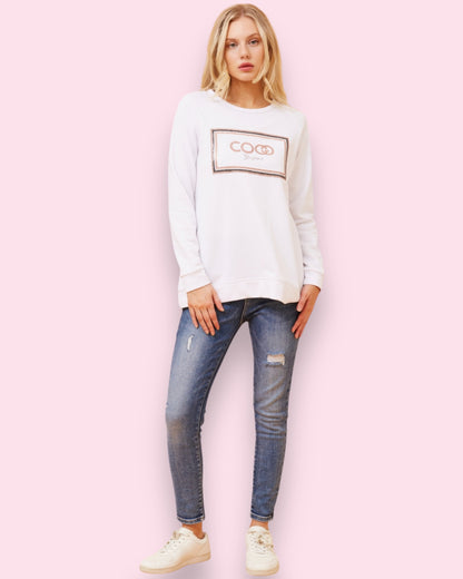 Coco Long Sleeve Tee - White