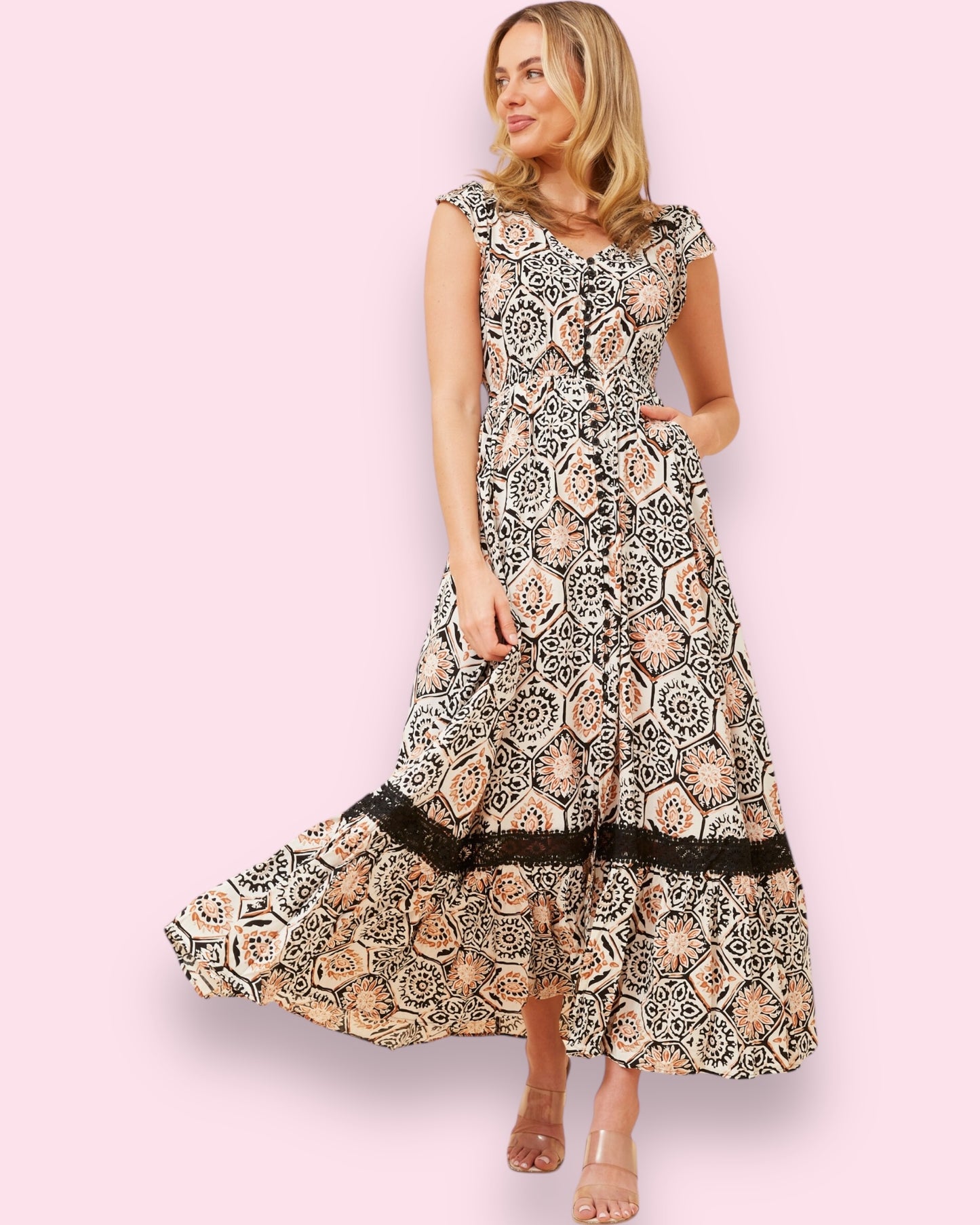 Cleo Maxi - Hex Geo Print