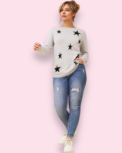 Ramona Star Knit - Grey