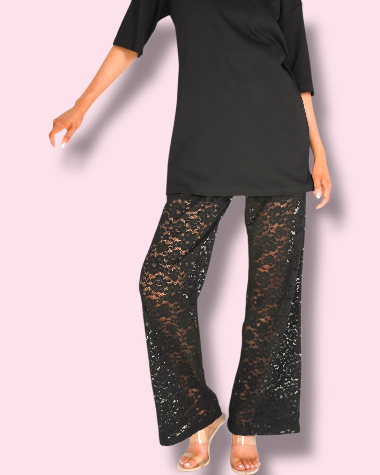 Leyna Lace pants - Black