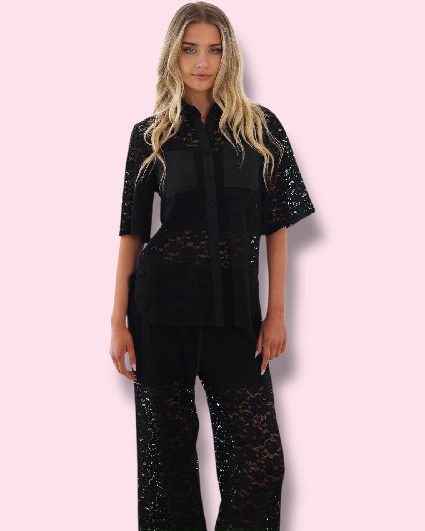 Leyna Lace Top - Black