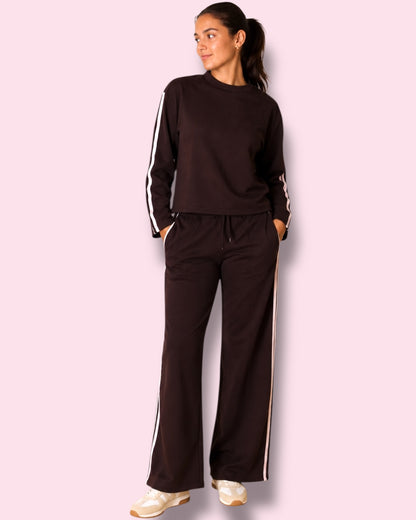 Renee Sweat Top - Brown/Pale Pink