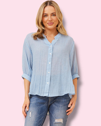Mia Shirt - Sky Blue