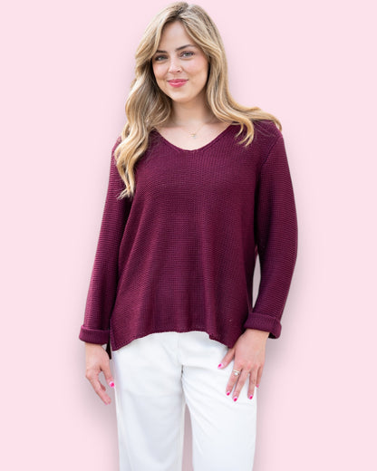 Maddie Knit - Burgundy