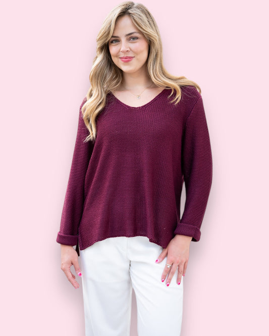 Maddie Knit - Burgundy