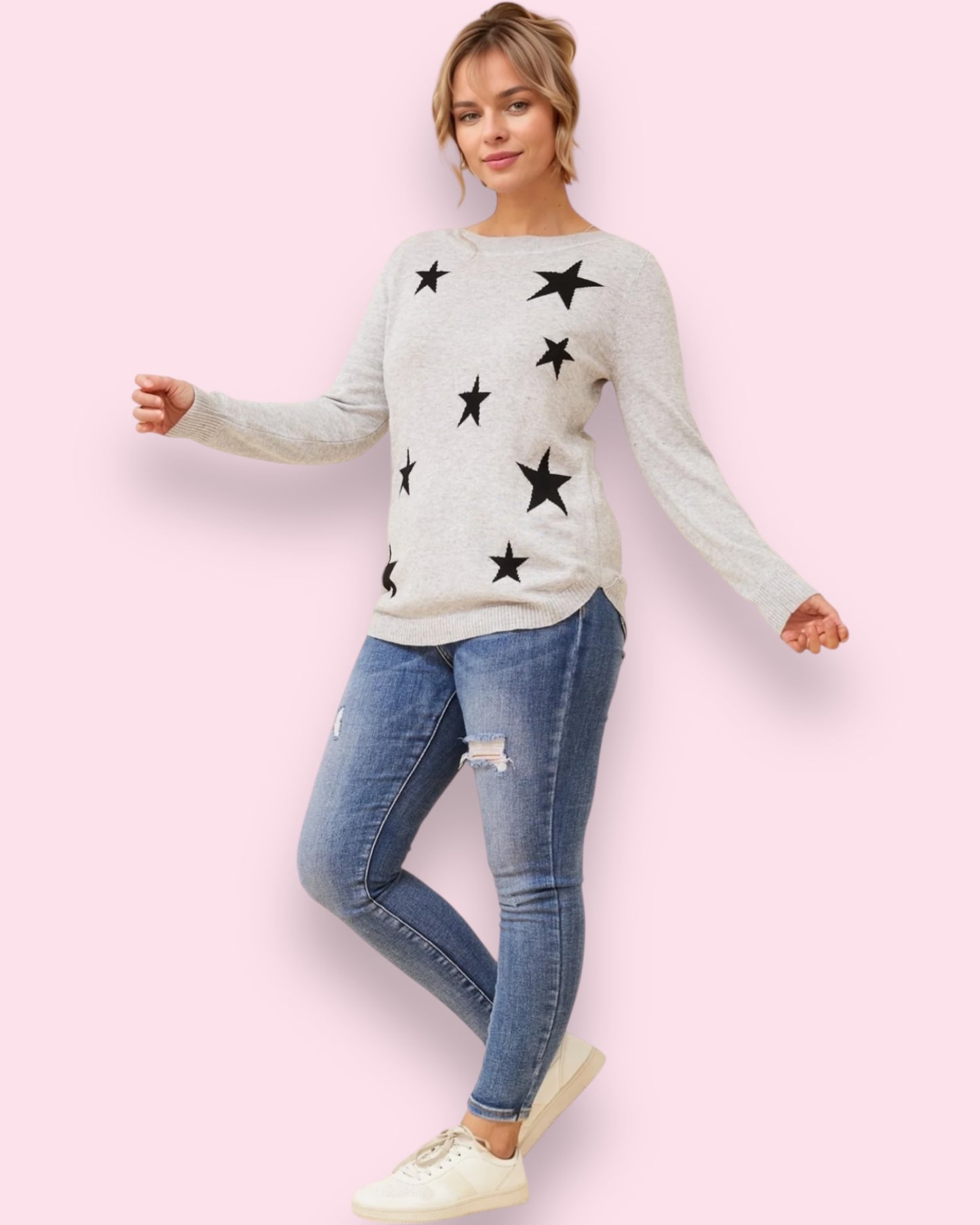 Ramona Star Knit - Grey