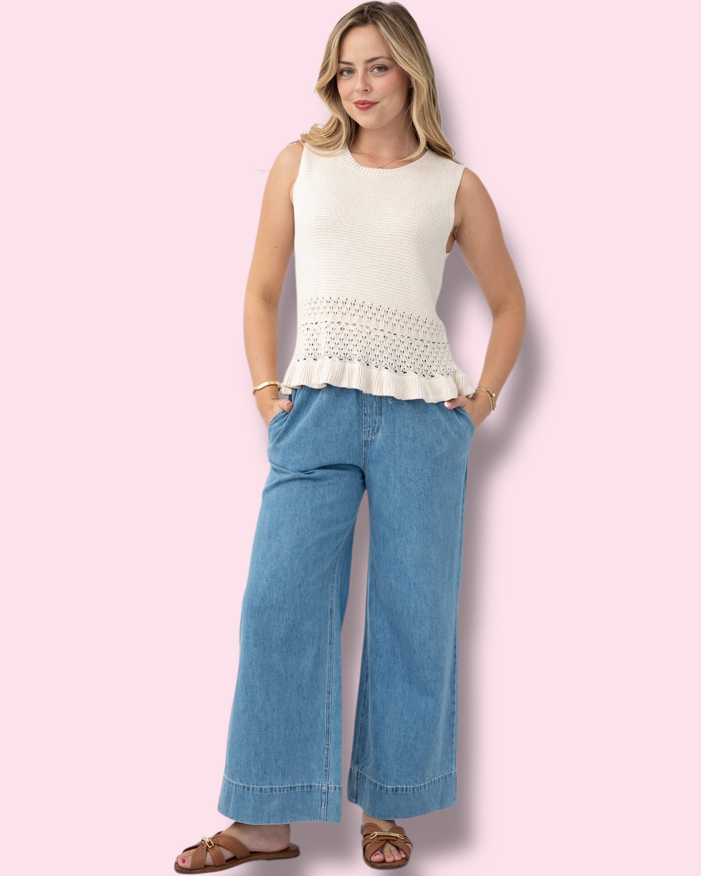 Suzanne Sleeveless Knit - Beige