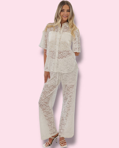 Leyna Lace Top - White