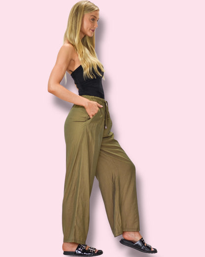 Noosa Pants - Biscuit/Khaki
