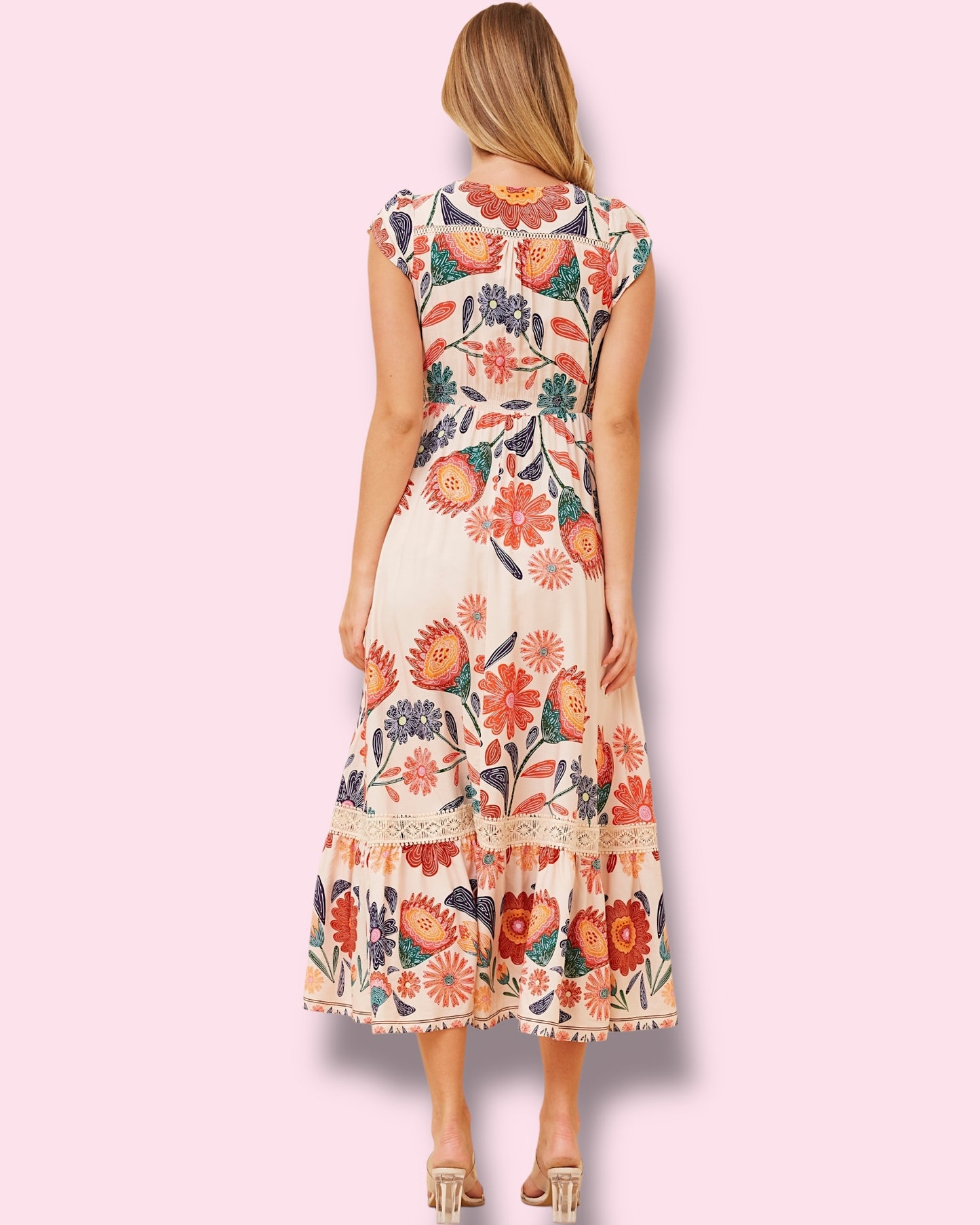 Cleo Maxi - Multi Orange Floral