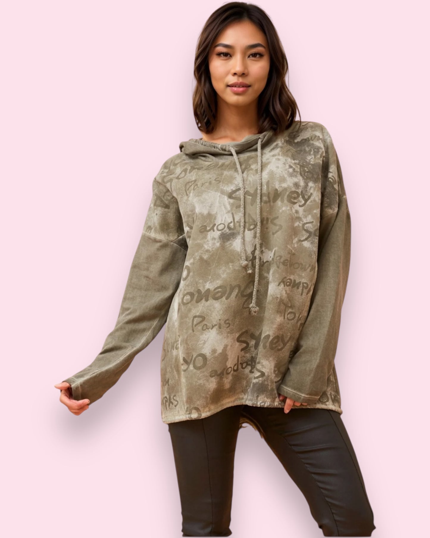 Petra Faux Suede Pullover - Khaki