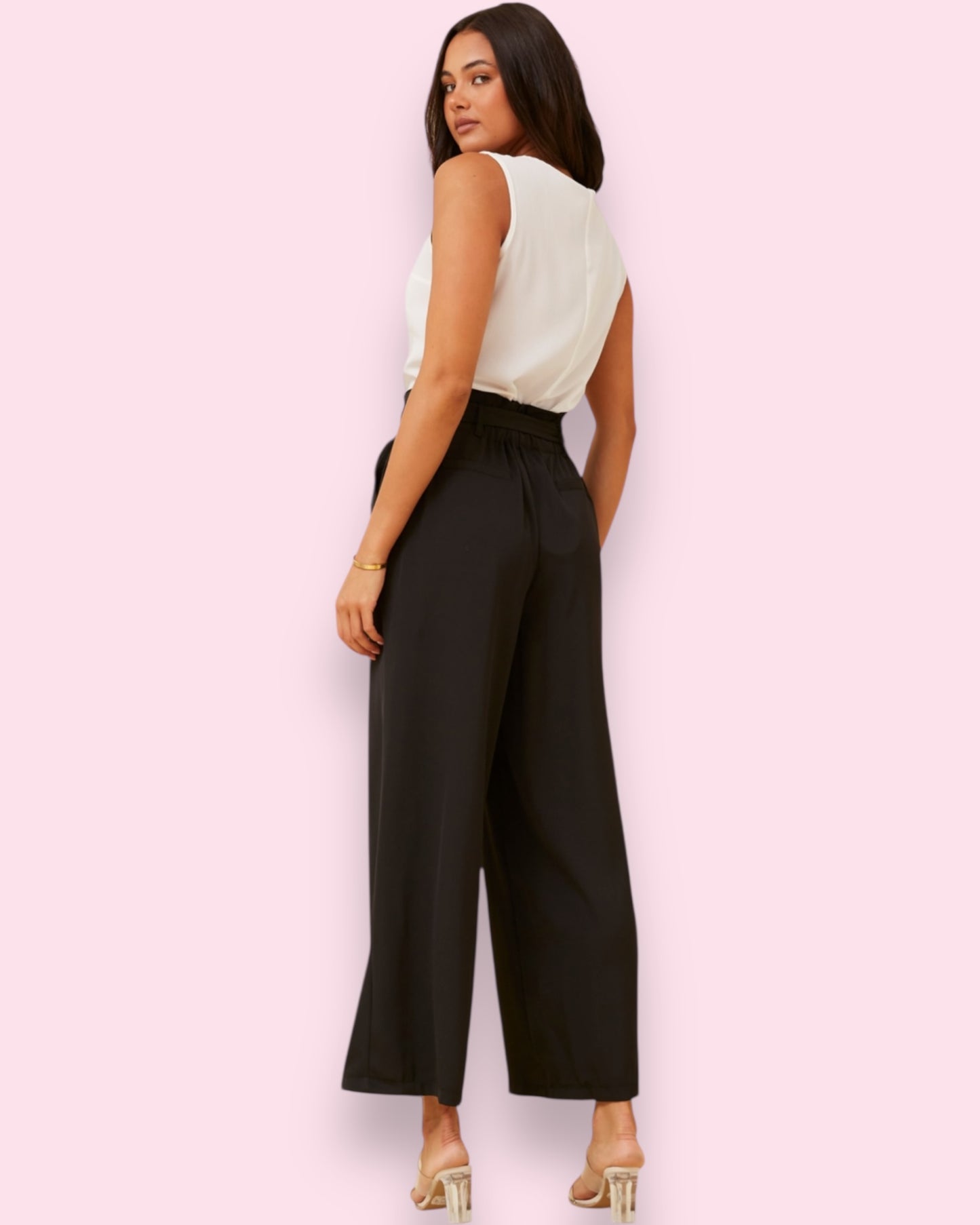 Lena Paperbag Waist Pants - Black