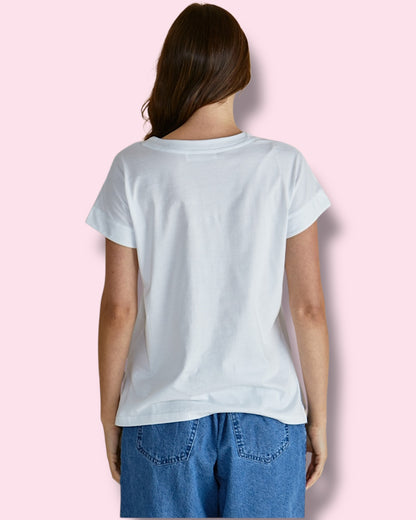 Tracey V-Neck Tee - White