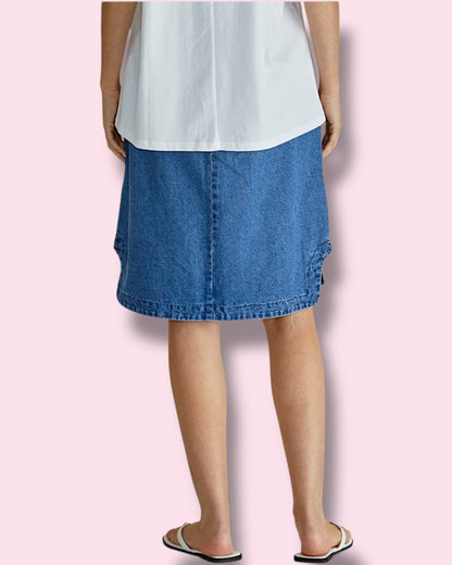 Dara Denim Skirt - Vintage Blue