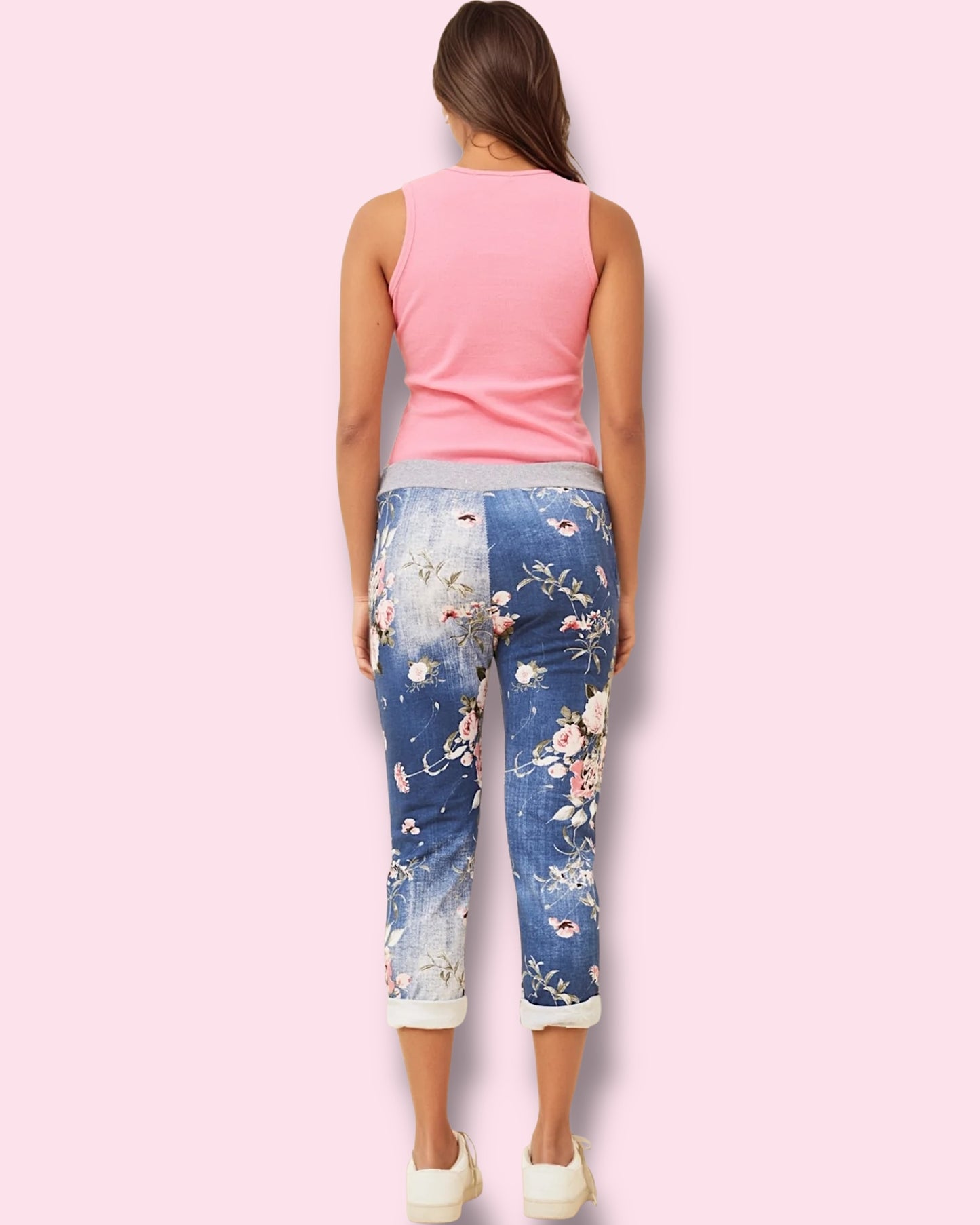 Jazzy 7/8 Printed Pants - Dark Denim