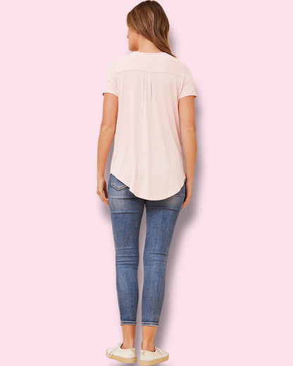 Bonnie Plain Tee - Blush