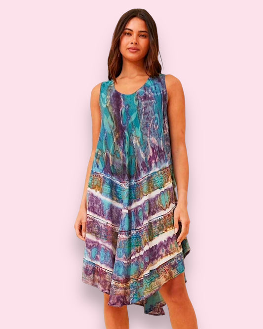 Finley Umbrella Dress - Multi Purple