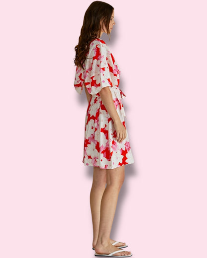 Gwenda Dress - Red Floral