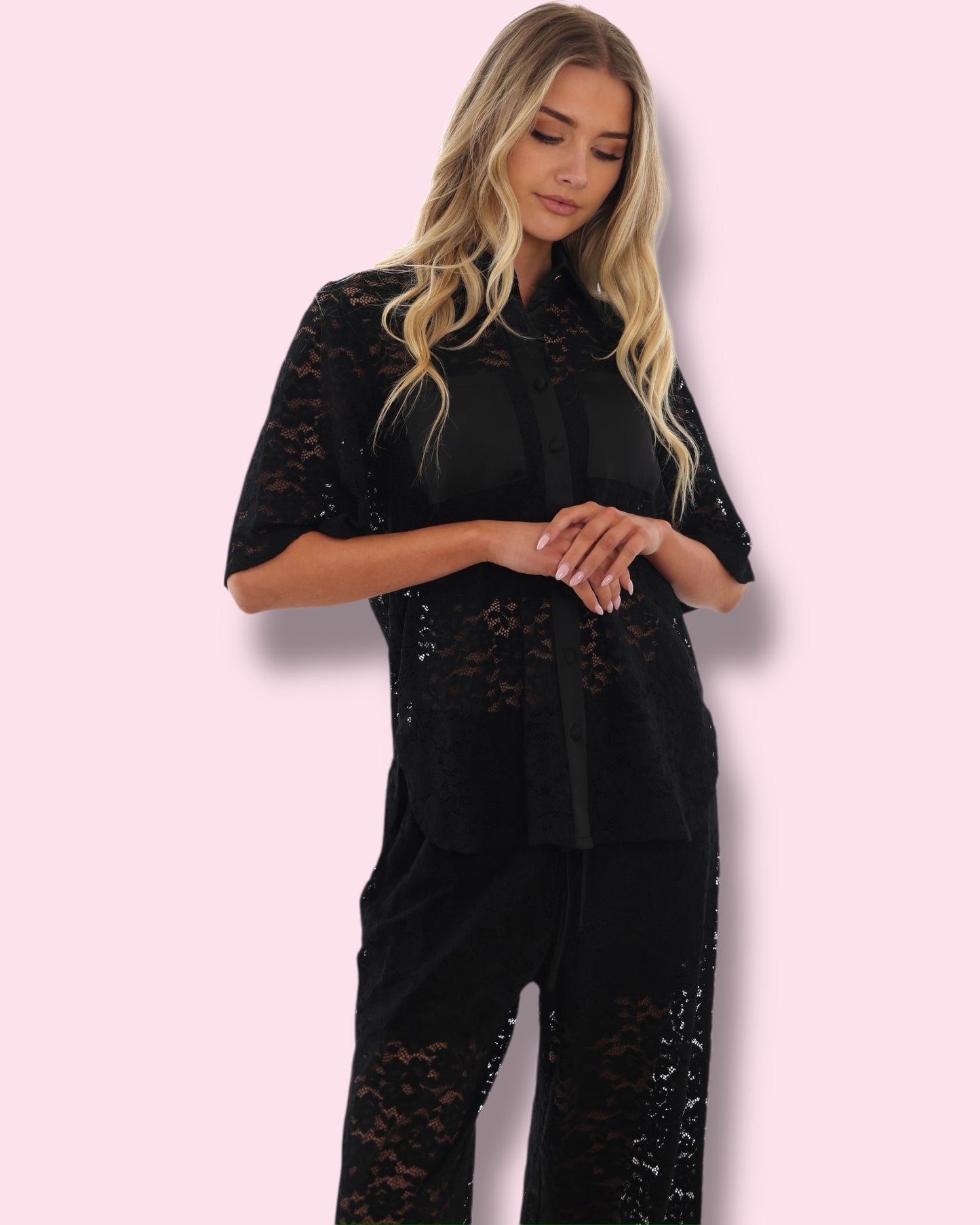 Leyna Lace Top - Black