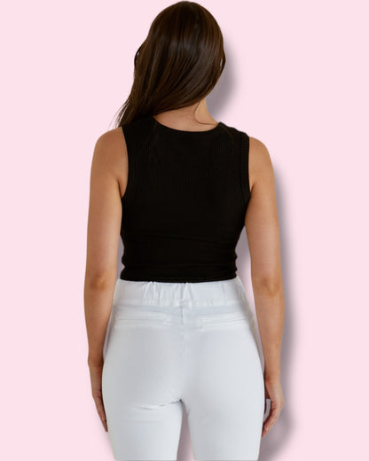 Francis Rib Tank - Black