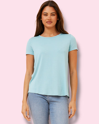 Bonnie Plain Tee - Aqua