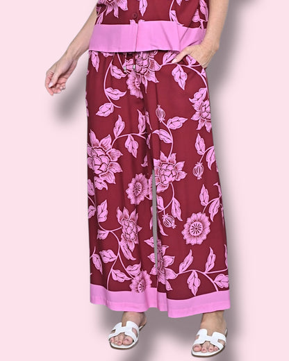 Amber Pants - Red/Pink Floral