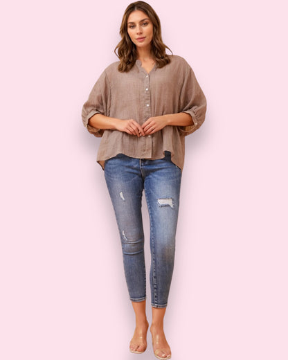 Mia Shirt - Mushroom