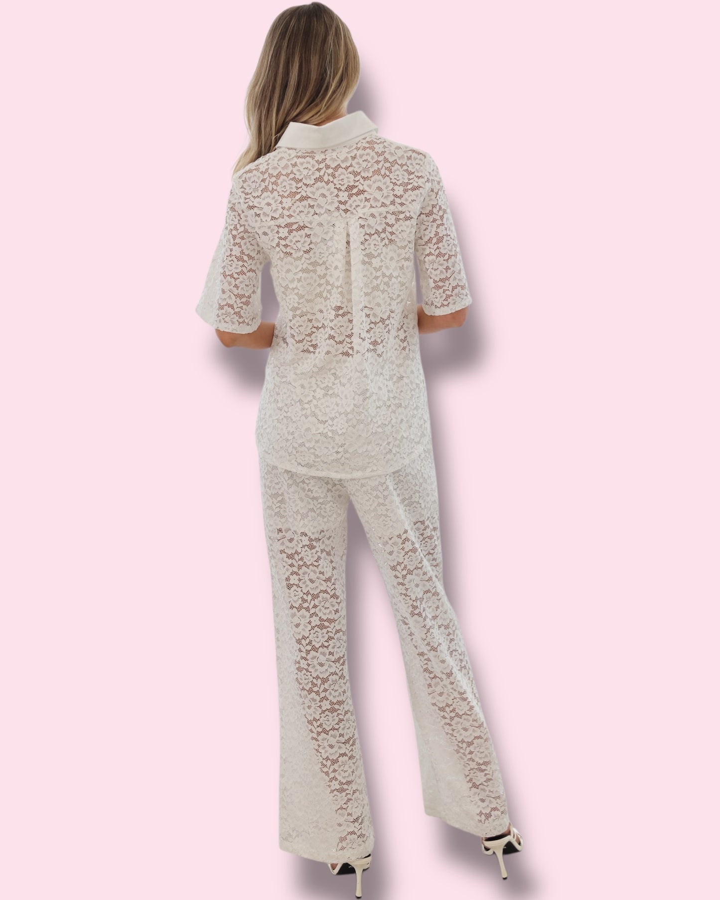 Leyna Lace pants - White