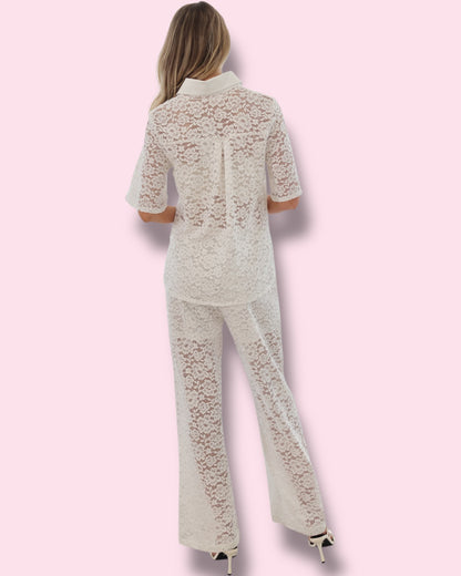 Leyna Lace pants - White