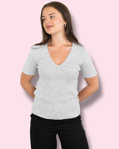 Tammy Knit Top - Silver