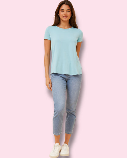 Bonnie Plain Tee - Aqua