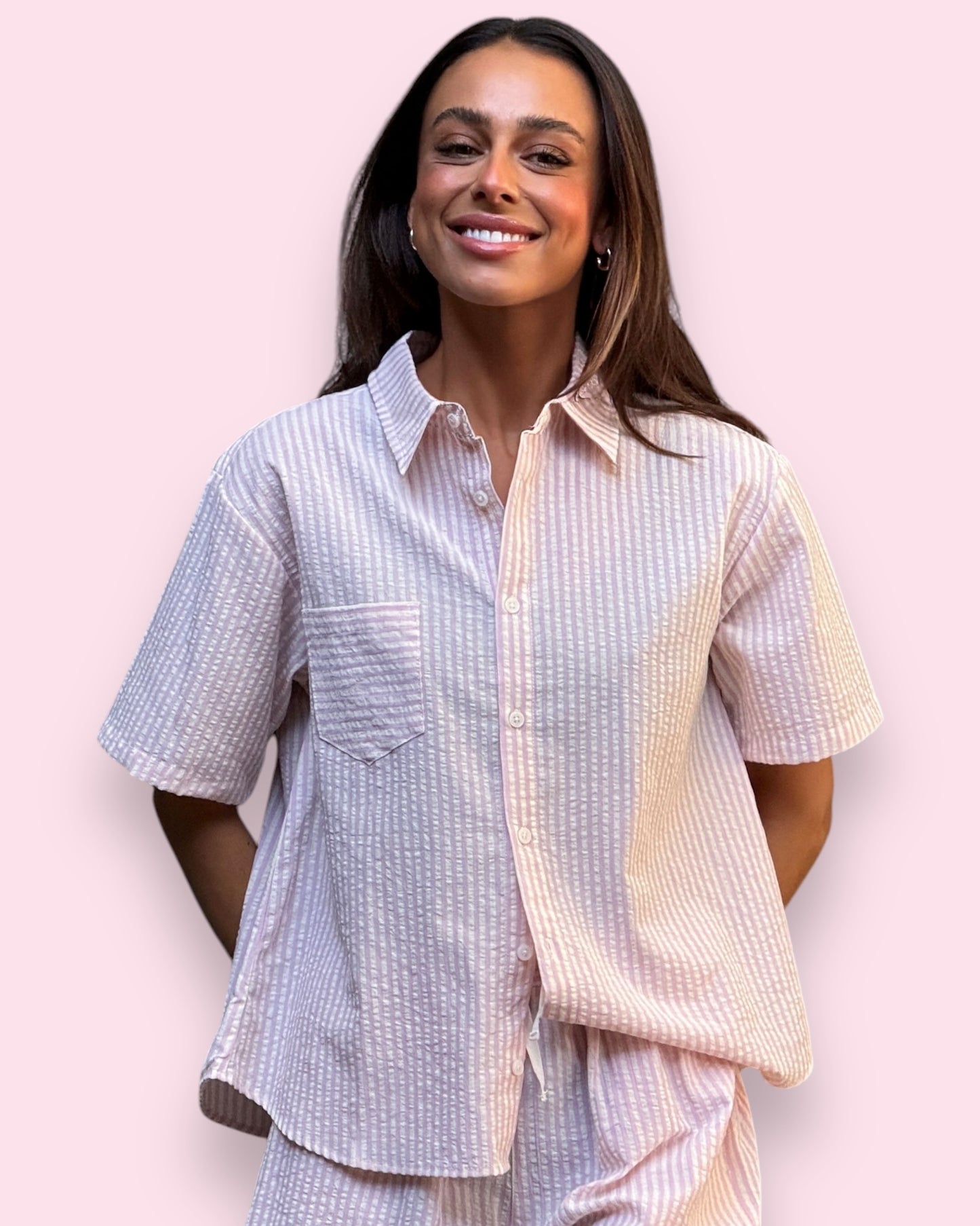 Indie PJ Set - Pink/White Striped