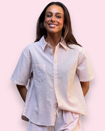 Indie PJ Set - Pink/White Striped