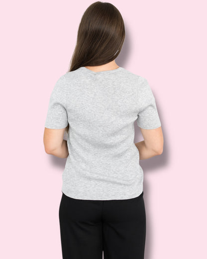 Tammy Knit Top - Silver