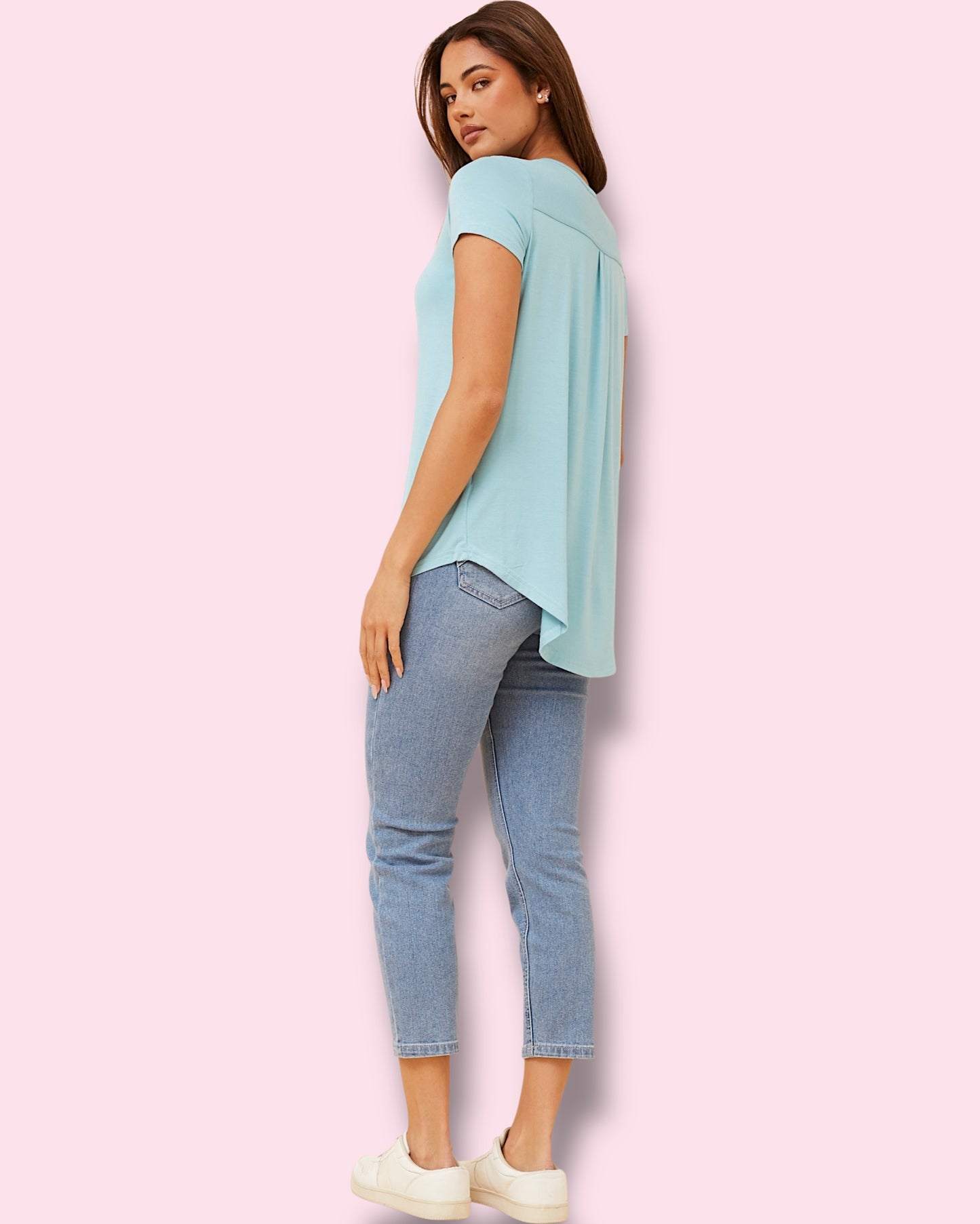 Bonnie Plain Tee - Aqua