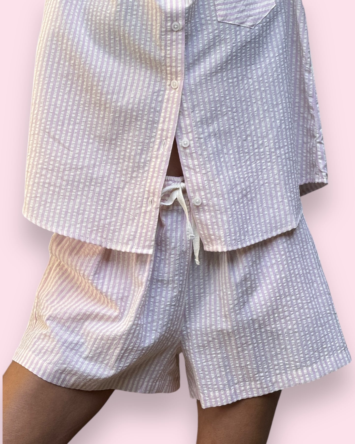 Indie PJ Set - Pink/White Striped