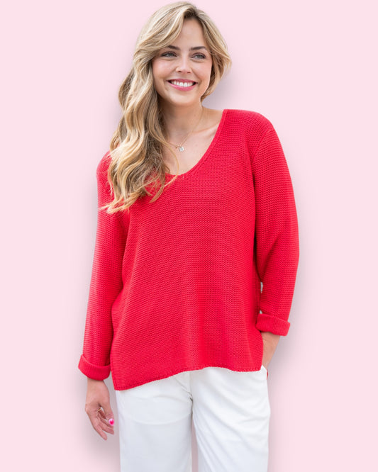 Maddie Knit - Bright Red
