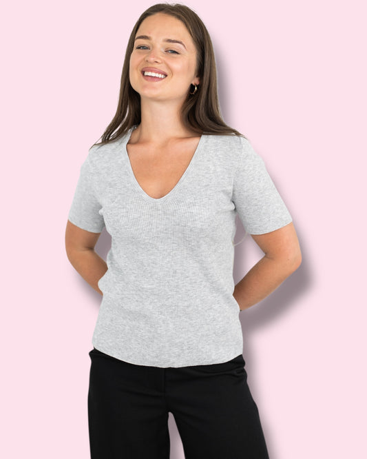 Tammy Knit Top - Silver