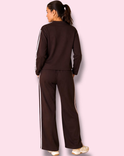 Renee Sweat Top - Brown/Pale Pink