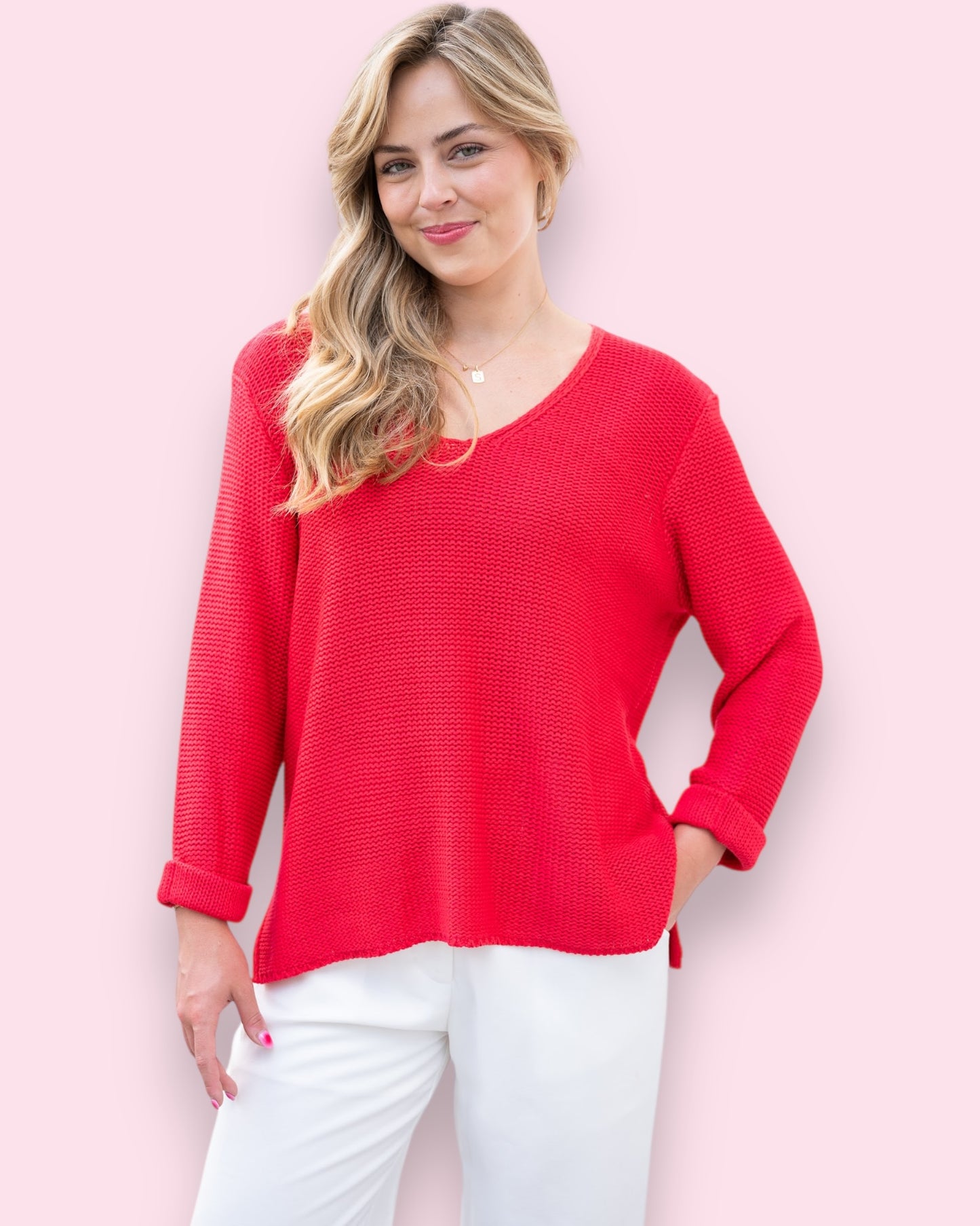 Maddie Knit - Bright Red