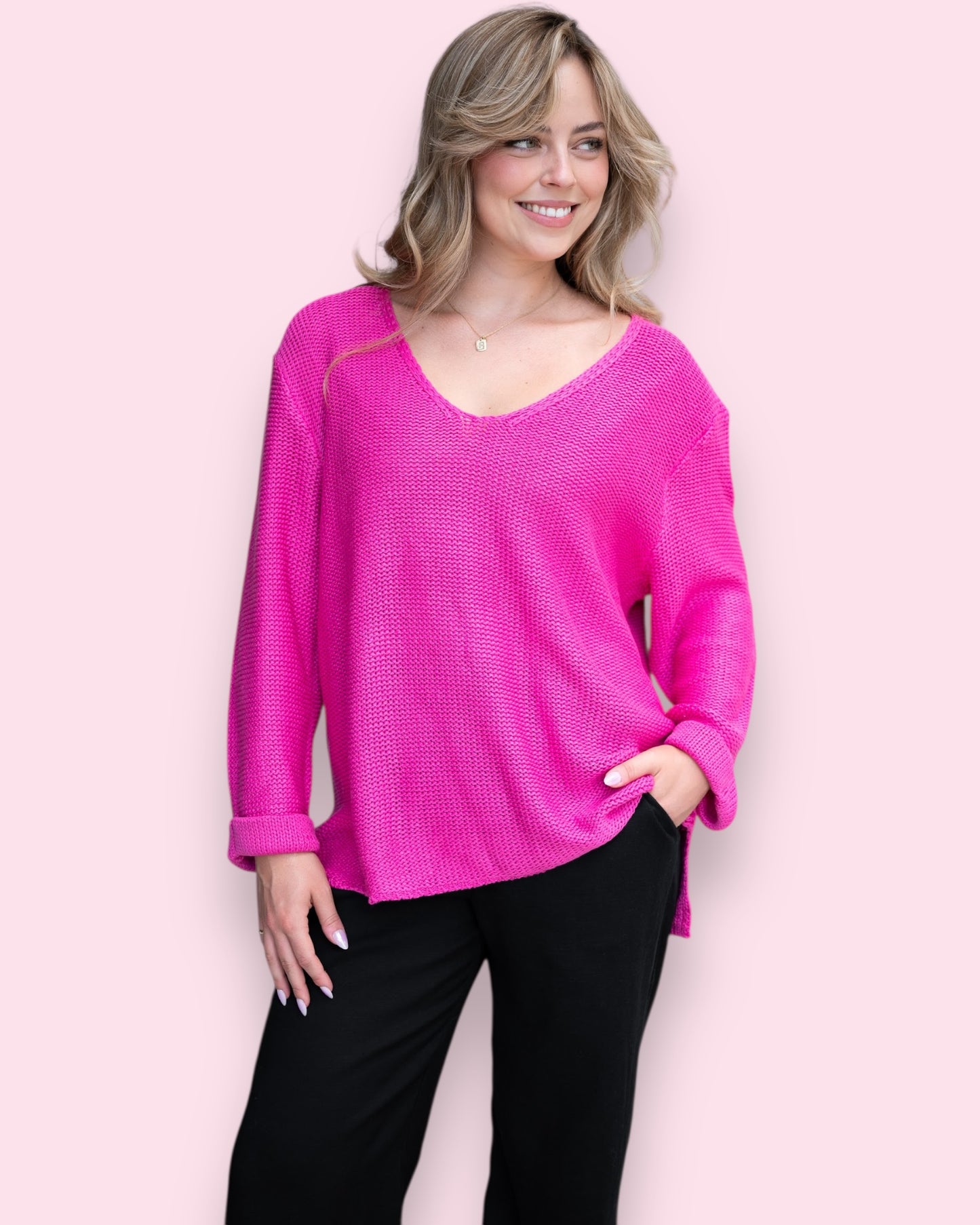 Maddie Knit - Hot Pink