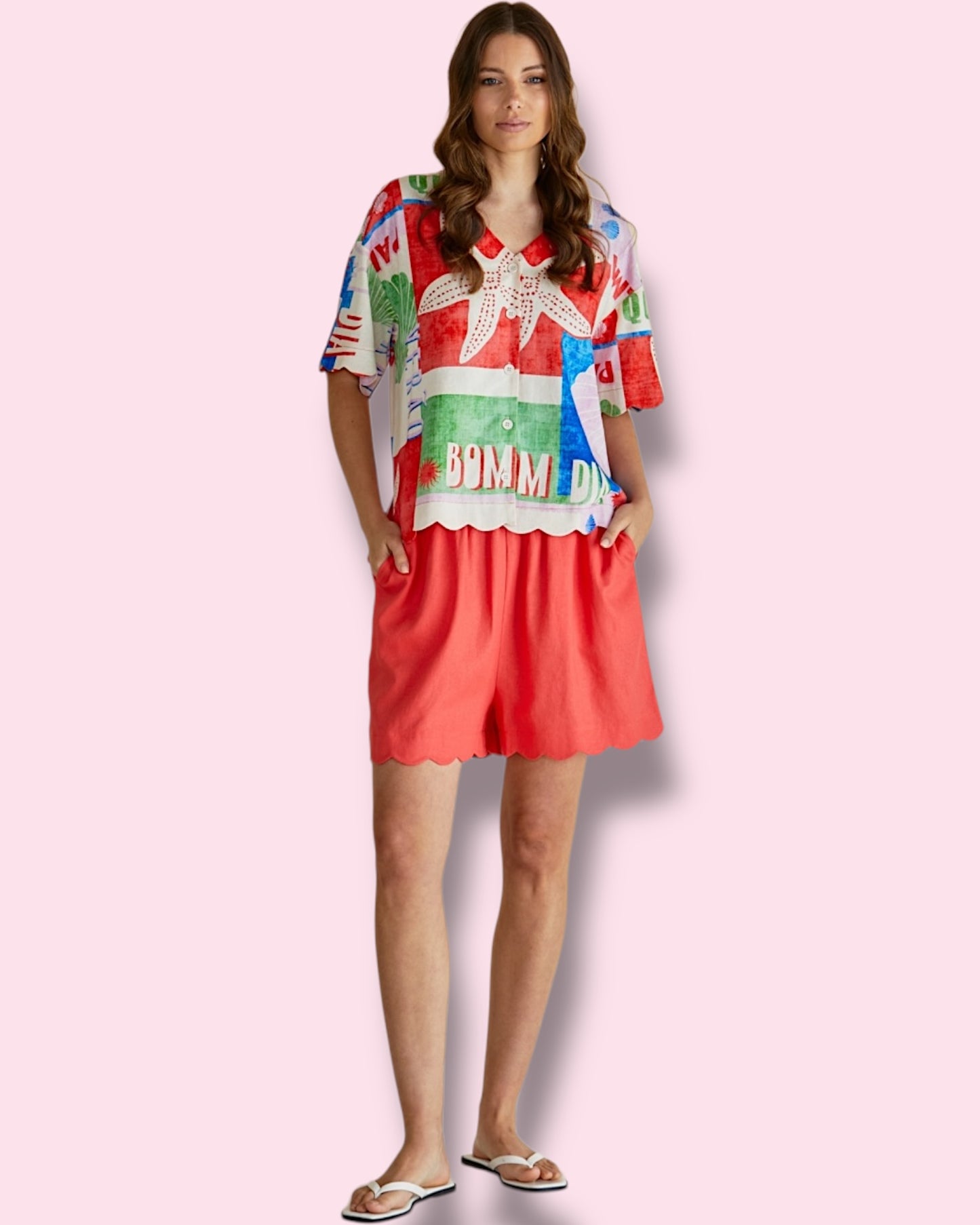 Scarlett Shirt - Seashell Print